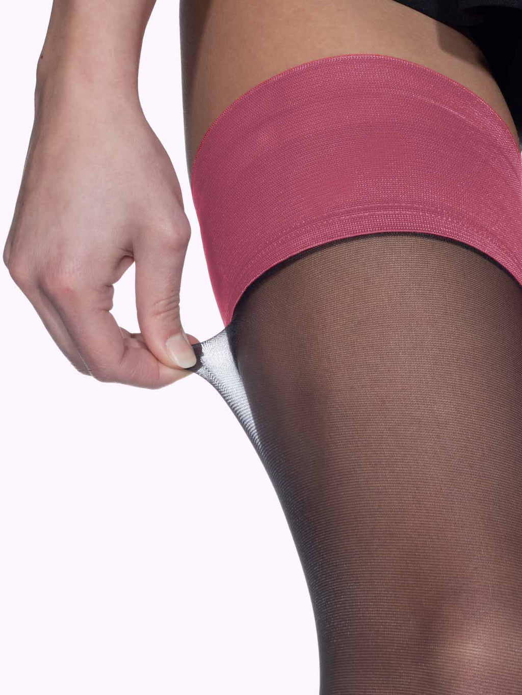 MARISA Color Band Sheer Thigh Highs
