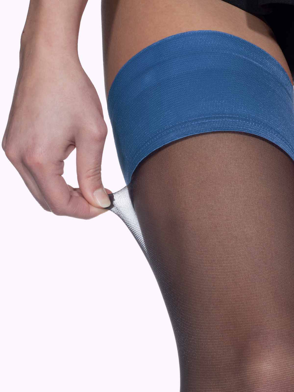 MARISA Color Band Sheer Thigh Highs