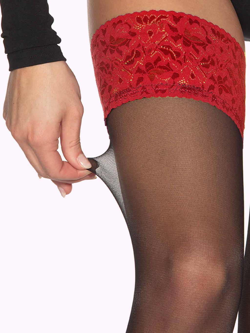 PRISCILLA Color Lace Top Thigh Highs