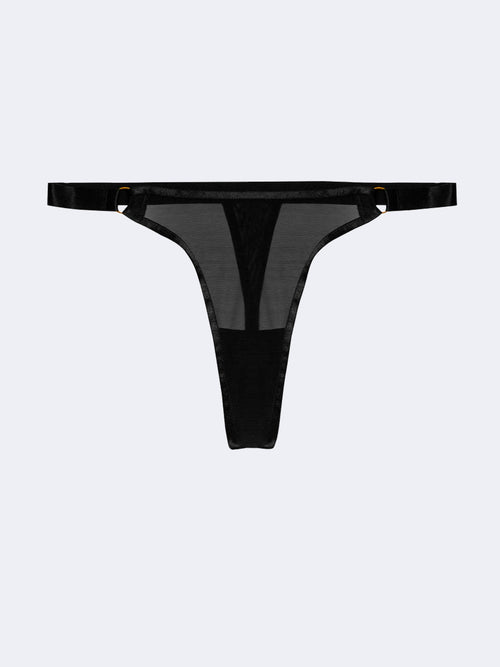 Ayla Sheer Mesh Strappy Thong