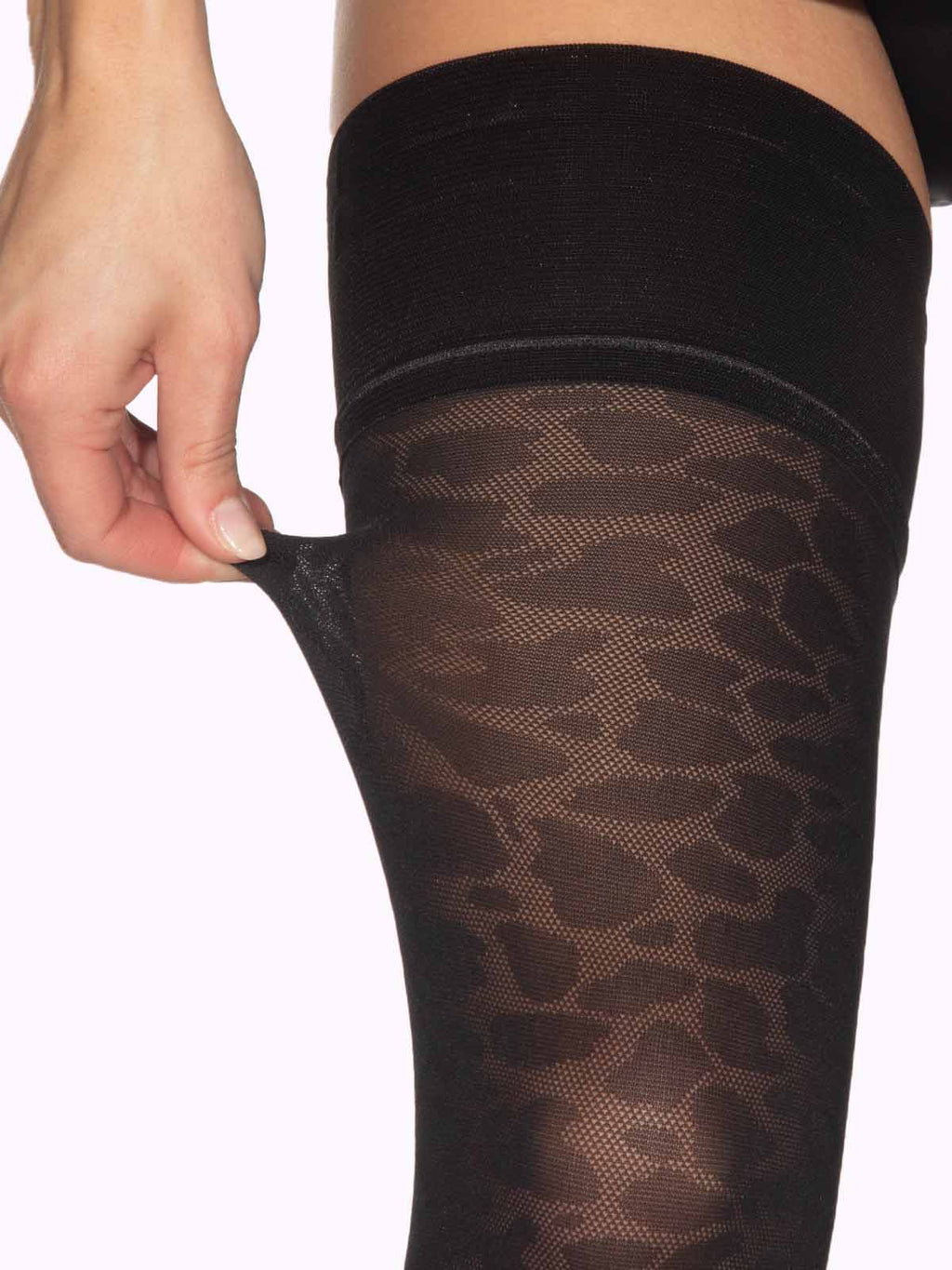 VITTORIA Leopard Print Thigh Highs
