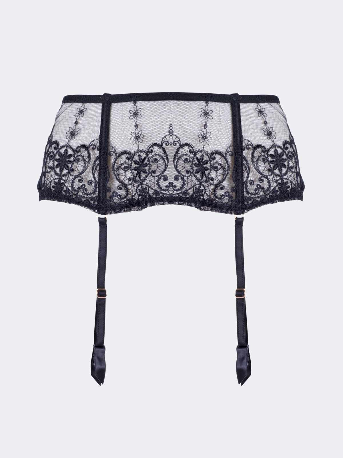 Juliette Floral Lace Panel Garter Belt