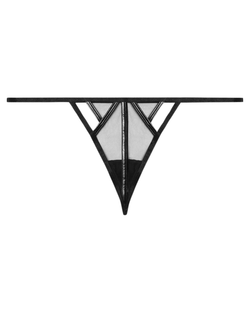 Kelly Glossy Vinyl Cut Out Thong