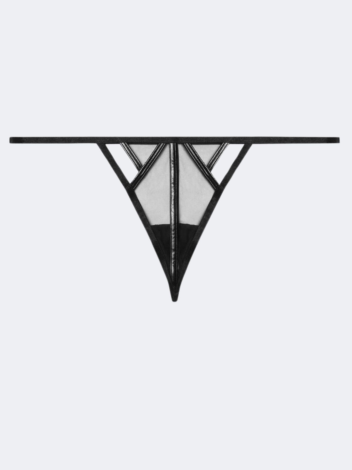 Kelly Glossy Vinyl Cut Out Thong