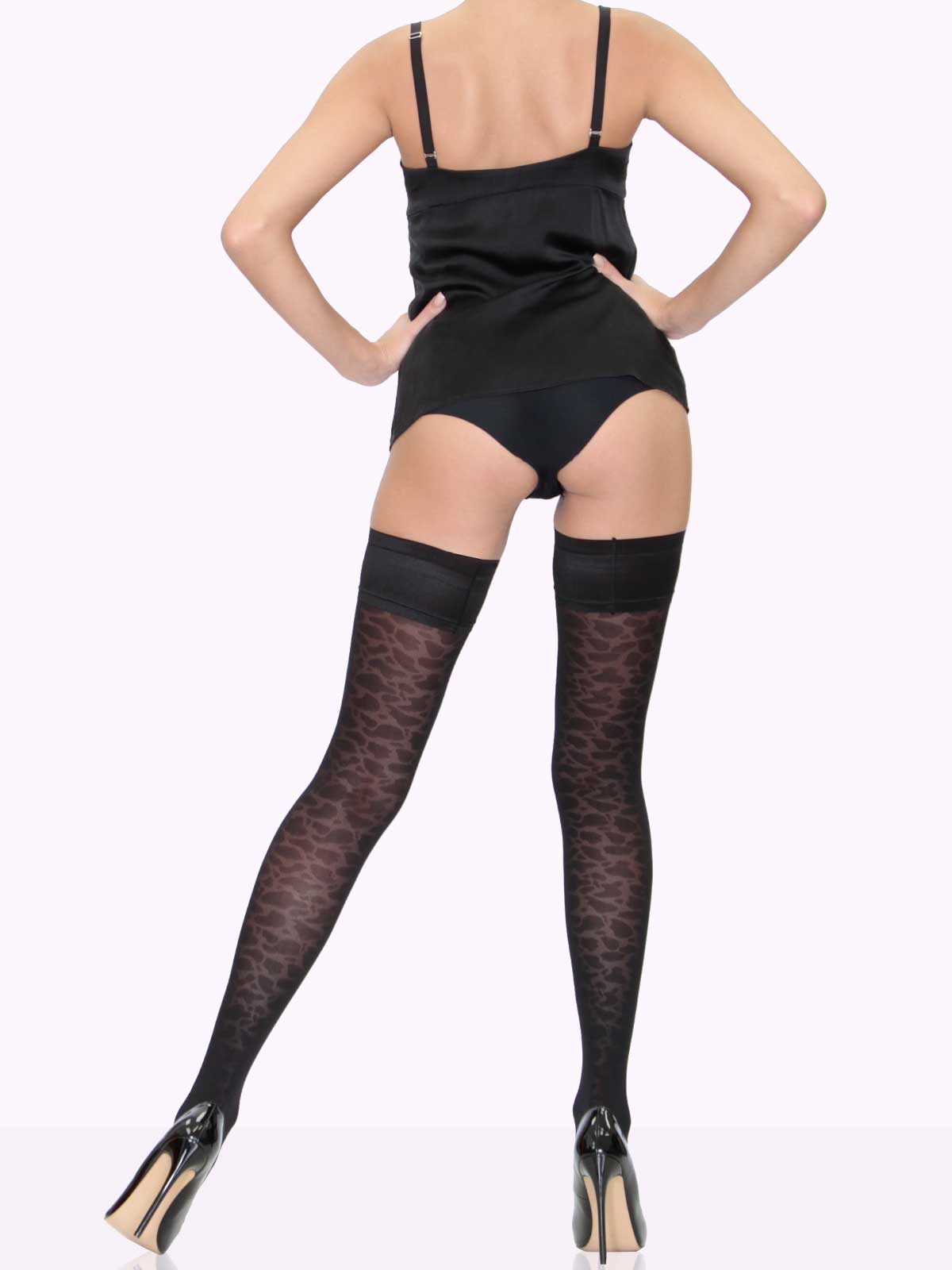 VITTORIA Leopard Print Thigh Highs