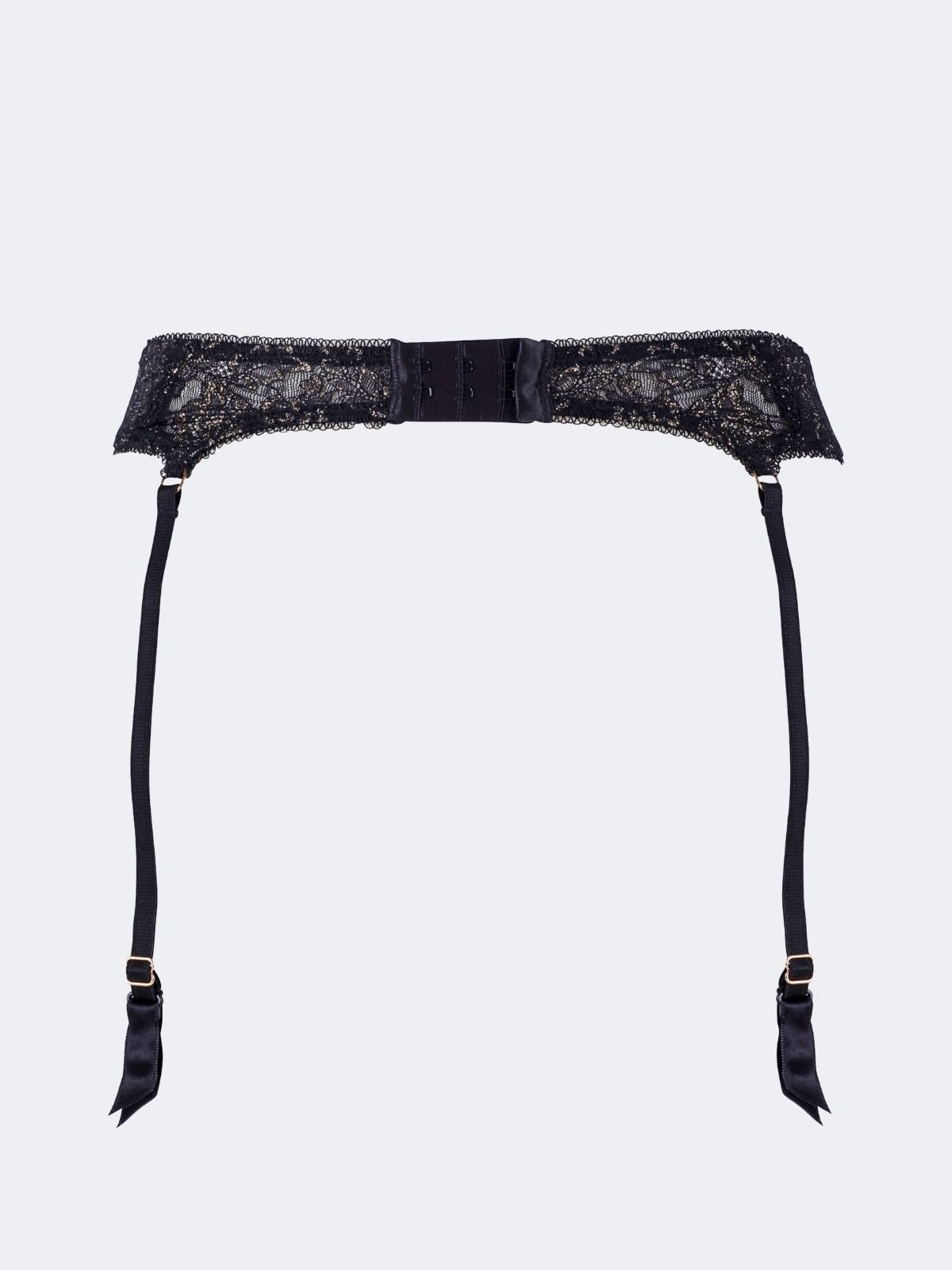 Madison Black and Gold Lace Garter Belt