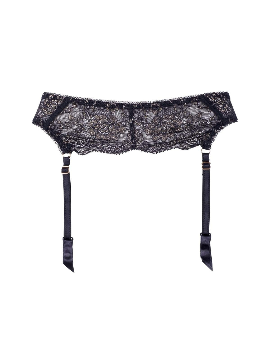 Madison Black and Gold Lace Garter Belt