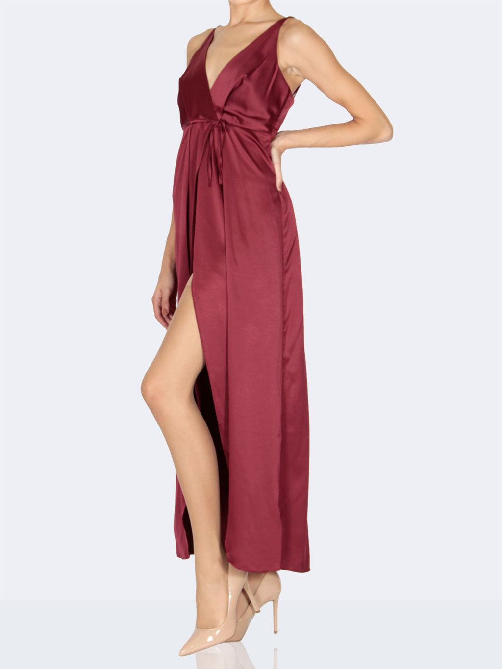 Reina Black Satin Wrap Chemise