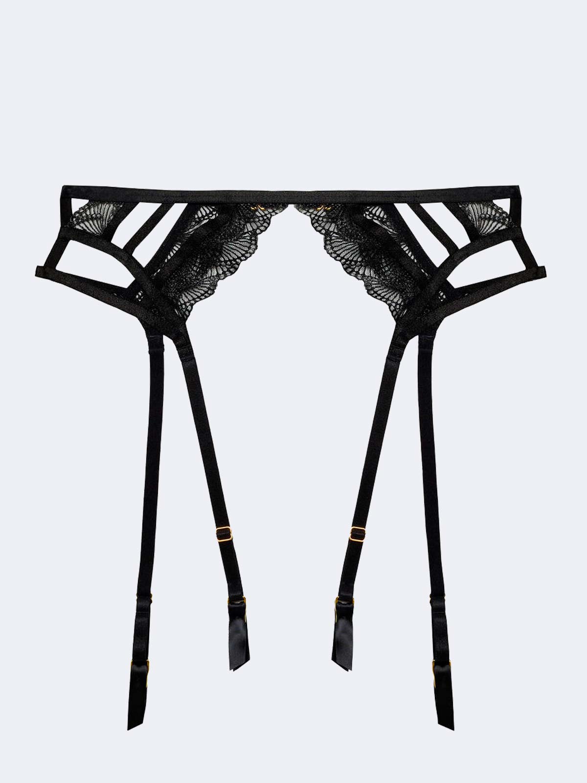Tilly Caged Embroidery Garter Belt