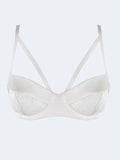 Alexa Ivory Open Cup Satin Bra