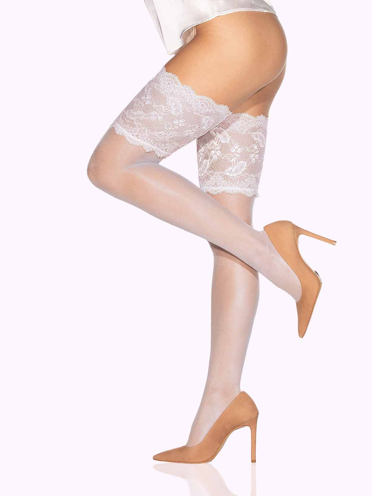 LUDOVICA Tall Floral Lace Top Thigh Highs